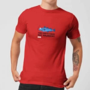 Image of Plain Lazy for Cod's Sake Mens T-Shirt - Red - L