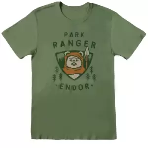 image of Star Wars Unisex Adult Endor Park Ranger T-Shirt (M) (Green)