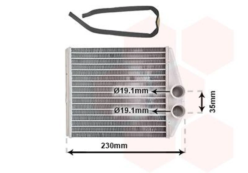 Image of VAN WEZEL Heater matrix VAN WEZEL 37006355