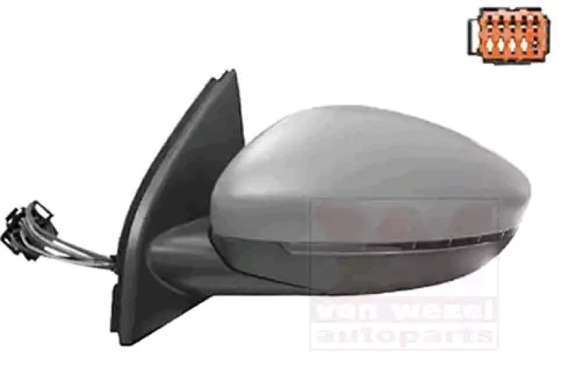Image of VAN WEZEL 4081817 Wing mirror * HAGUS * Left, Heatable, primed Outside Mirror (50)