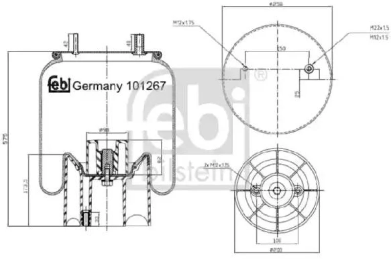 Image of FEBI BILSTEIN 101267 Boot, air suspension Rear Axle Right Boot,air suspension (324)