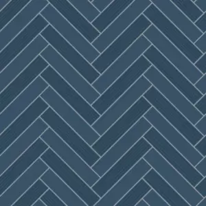 Image of Holden Decor Cerros Tile Navy Wallpaper