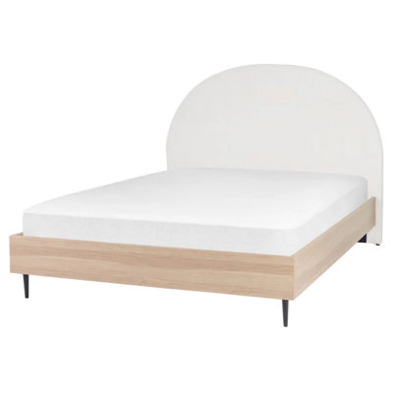 Image of Beliani Bed Fabric Millay 160 X 200 Cm (Eu King Size) Off-White