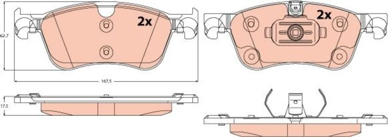 Image of Brake pad set TRW GDB2572
