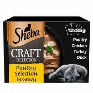 image of Sheba Craft Poultry and Gravy Cat Food 12 x 85g