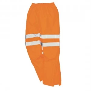 Image of Oxford Weave 300D Class 2 Breathable Hi Vis Breathable Trousers Orange 2XL