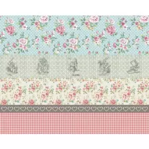 Image of Origin Murals Alice In Wonderland Cottagecore Patterns Multi Wall Mural - 3.5 x 2.8m
