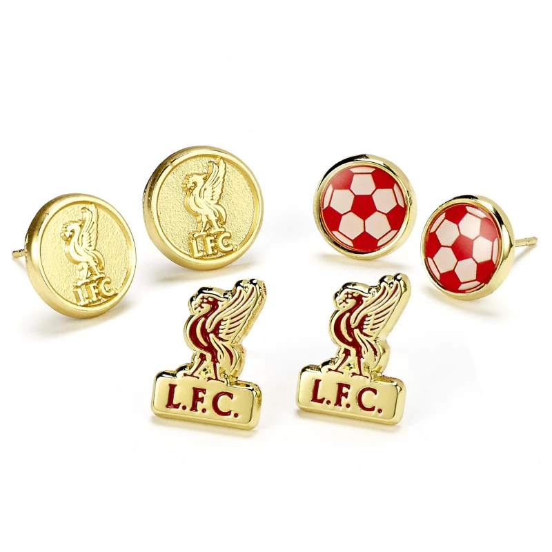 Image of Liverpool Football Club Stud Earrings Set of 3 Pairs