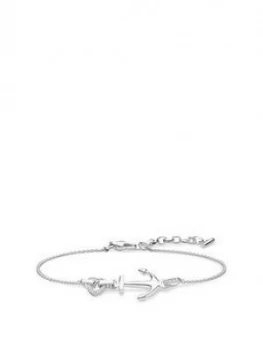 image of Thomas Sabo Sterling Silver Cubic Zirconia Love Anchor Bracelet, One Colour, Women