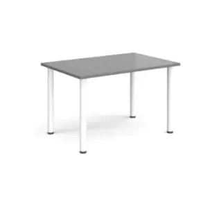 Image of Rectangular white radial leg meeting table 1200mm x 800mm - onyx grey