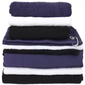 image of Towel City Printable Border Bath Towel (One Size) (Navy) - Navy