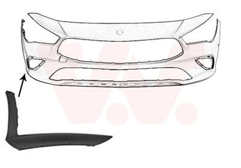 Image of VAN WEZEL Bumper moulding VAN WEZEL 2974582