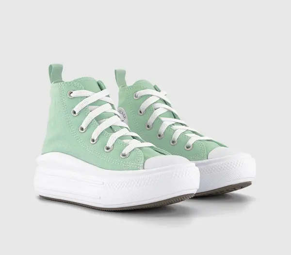 Image of Converse Kids All Star Move Youth Trainers Sticky Aloe White Black, 1 Youth