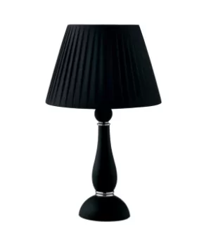 image of ALFIERE Table Lamp with Round Tapered Shade Black 32x54cm