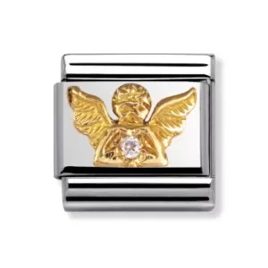 image of Nomination Classic Gold & CZ Angel Charm