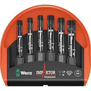 Image of Wera 05057693001 Mini-Check Impaktor 2 Torx Bits, 6 Piece Set