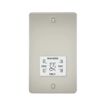 Image of Flat Plate 115/230V dual voltage shaver socket - pearl with white insert - Knightsbridge