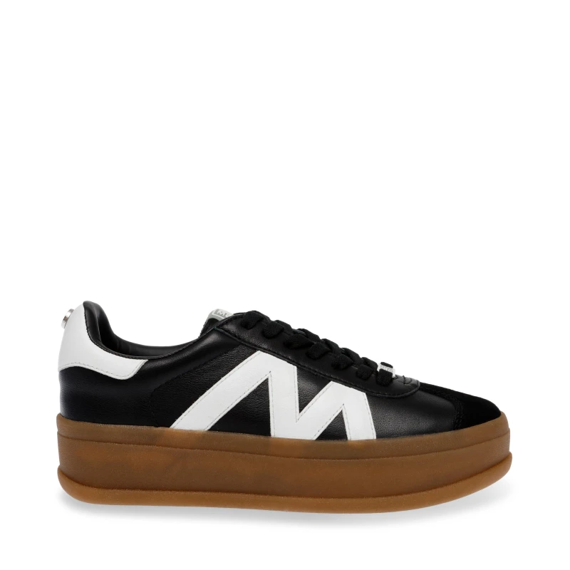 Image of Steve Madden Womens Opponent Low-Top Trainers Black/Whte female 4 (37)
