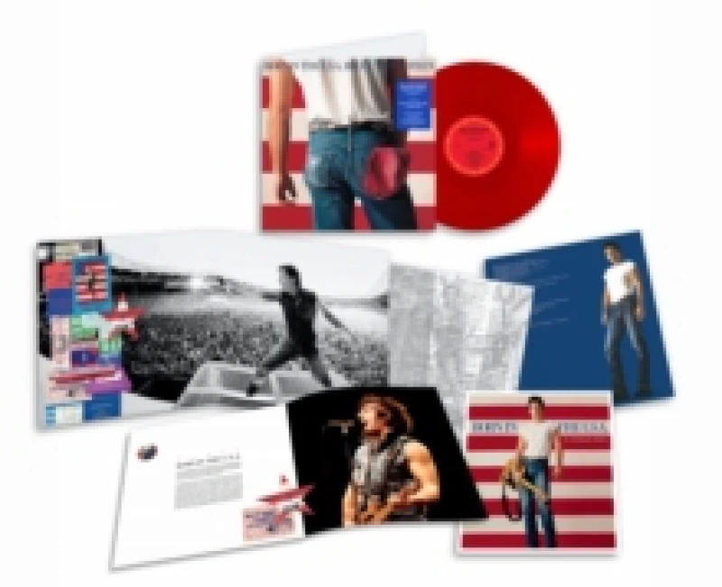 Image of Bruce Springsteen Born In The U.S.A. - 40th Anniversary Red Vinyl + Lithograph - Sealed 2024 UK vinyl LP 196588751615