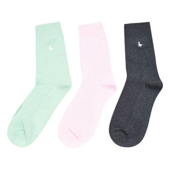 Jack Wills Springwell Multipack Socks 3 Pack - Pink