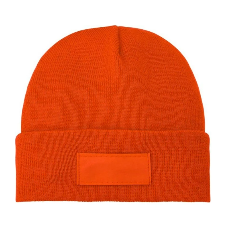 Image of Bullet Mens Boreas Beanie With Patch in Orange Orange Male One Size