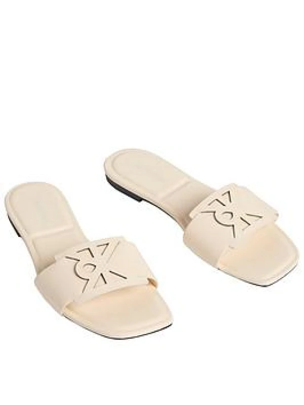 Image of Calvin Klein Womens Flat Sandals - Cream Female 7