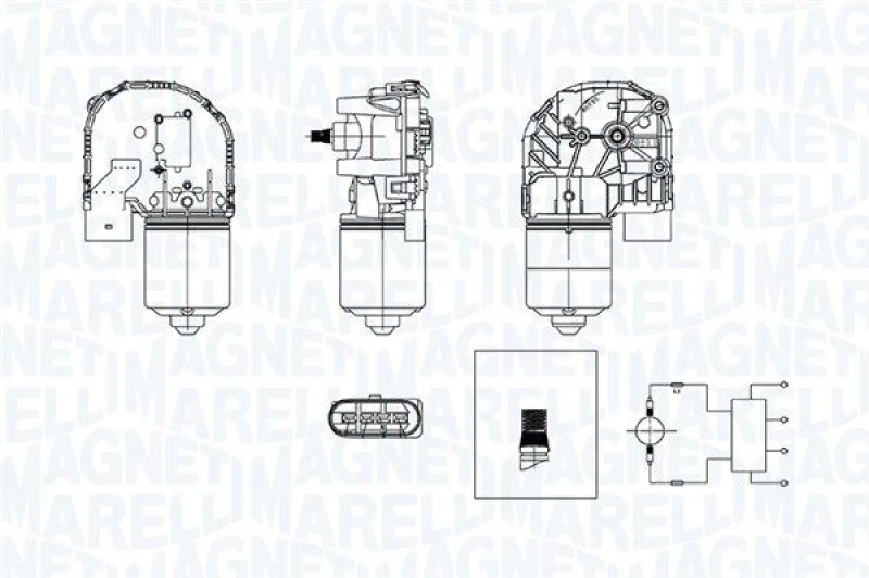 Image of MAGNETI MARELLI Wiper motor MAGNETI MARELLI 064377600010