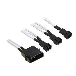 Image of BitFenix Alchemy Molex to 3pin x3 Fan adaptor 12V 20cm - White