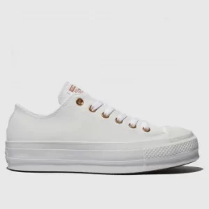 image of Converse White All Star Clean Lift Trainers