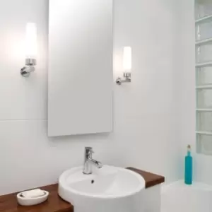 Image of Tube Dimmable 1 Light Bathroom Wall Light Polished Chrome, E14