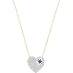 image of Ladies Swarovski Gold Plated Great Heart And Star Necklace