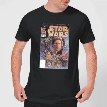 Image of Star Wars Classic Comic Book Cover Mens T-Shirt - Black - 3XL - Black