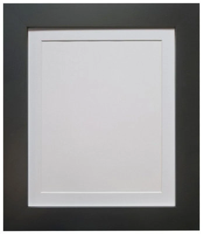 Image of Frames By Post Metro Black Frame With White Mount For Image Size A2