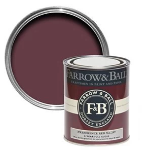 image of Farrow & Ball Preference red No. 297 Gloss Metal & wood Paint 0.75L