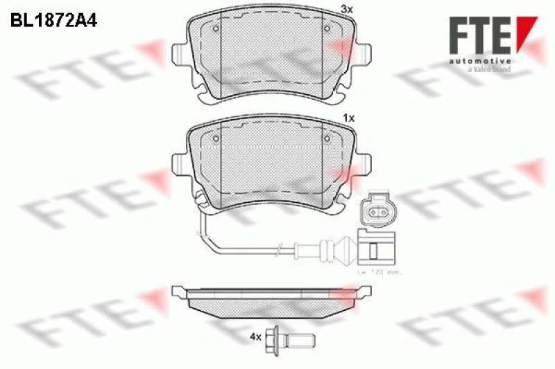 Image of Brake pad set FTE 9010453