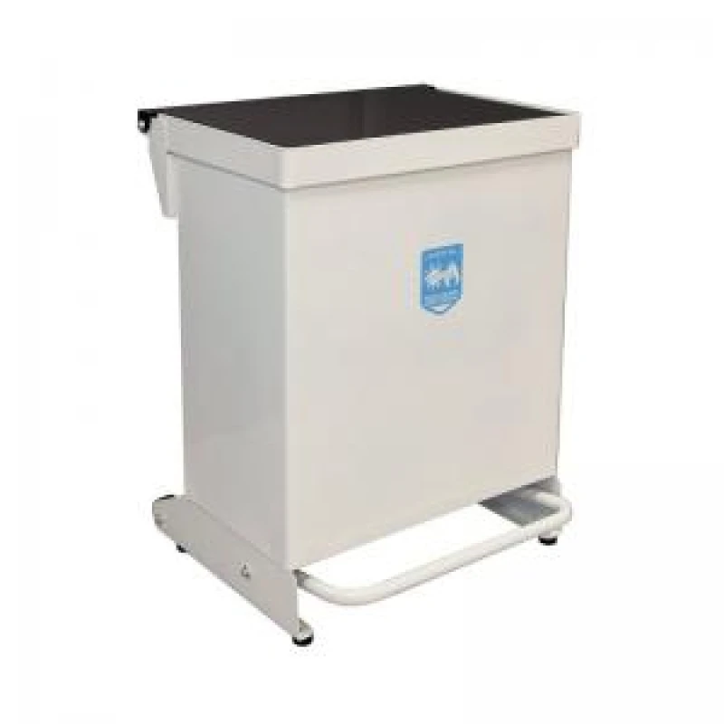 Image of Fire Retardant Steel Sackholder White Body with Black Lid 42L 410365