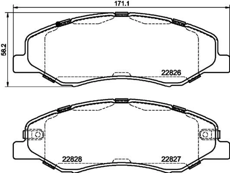 Image of HELLA Brake pad set HELLA 8DB 355 039-181