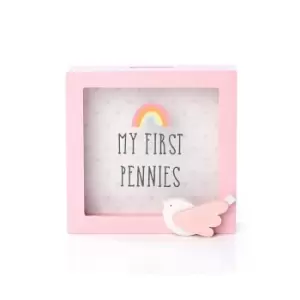 Image of Petit Cheri Money Box Pink Bird My First Pennies