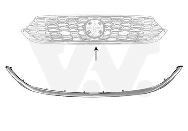 Image of VAN WEZEL Trim / Protective Strip, radiator grille VAN WEZEL 1717518