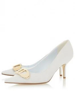 Dune London Brioni 2 Heeled Shoe - White, Size 7, Women