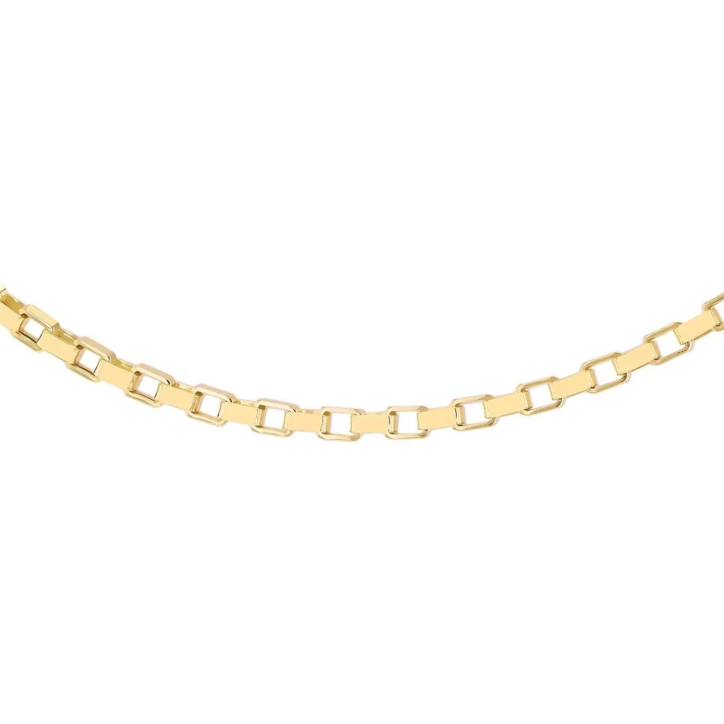 Image of Be You 9ct Gold Square Paper Chain Yellow Gold female 18in