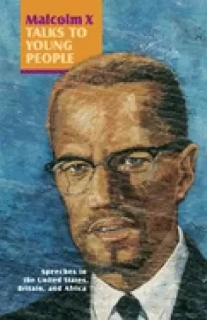 Image of malcolm x talks to young people