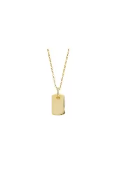 Image of Sterling Silver Gold Tag Necklace