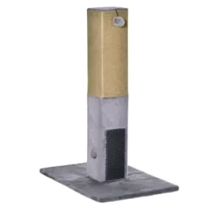 Image of Pawhut Cat Scratching Climbing Post W/ Hanging Toy - Grey
