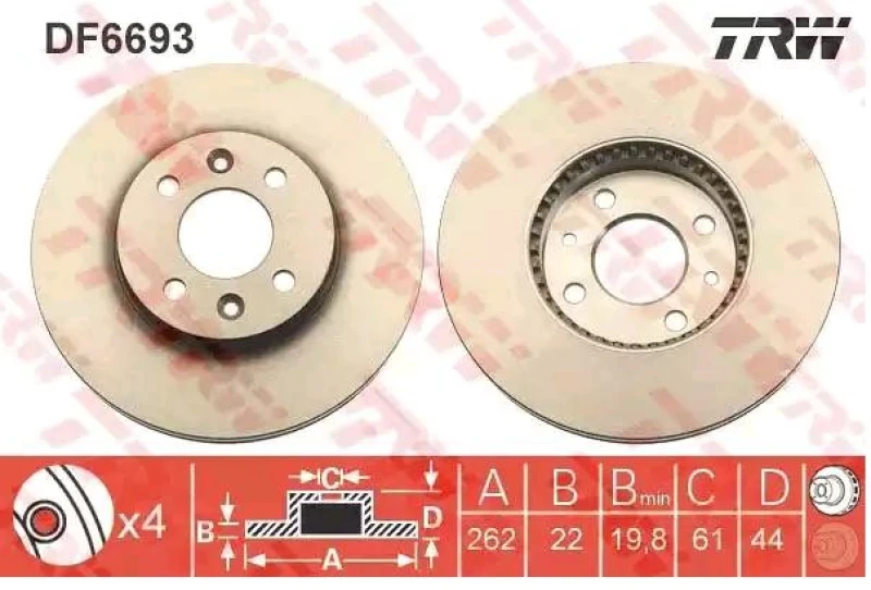 Image of Brake disc TRW DF6693