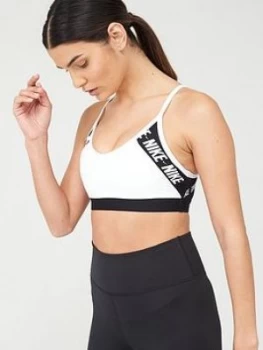 image of Nike Training Indy Logo Sports Bra - White, Size L, Women