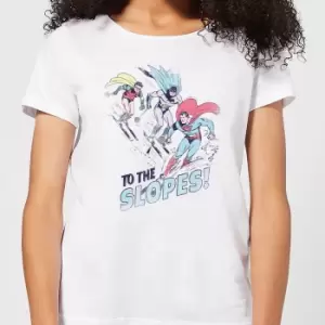 Image of DC To The Slopes! Womens Christmas T-Shirt - White - L