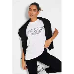 Image of I Saw It First Sunday Funday Oversized Graphic Tshirt - White