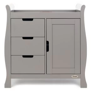 image of Obaby Stamford Sleigh Closed Changing Unit - Taupe Grey