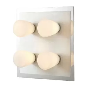 Image of IP44 Cone Flush Ceiling 4 Light G9 Polished Chrome & Aluminium